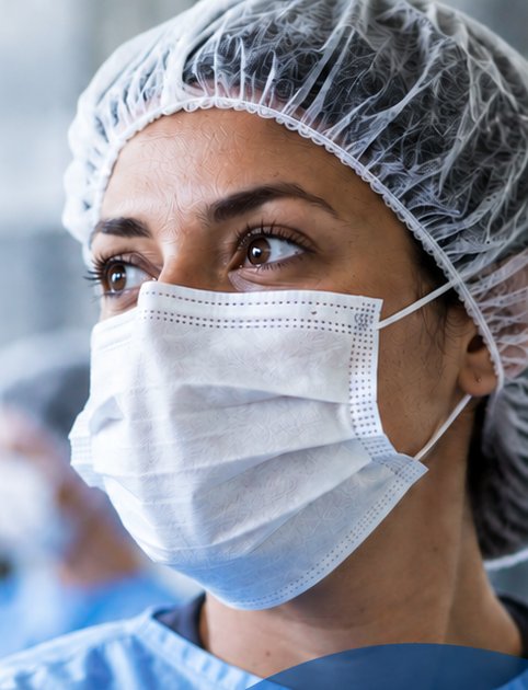Profissional de enfermagem durante a pandemia